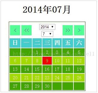 PHP实现简单日历类编写