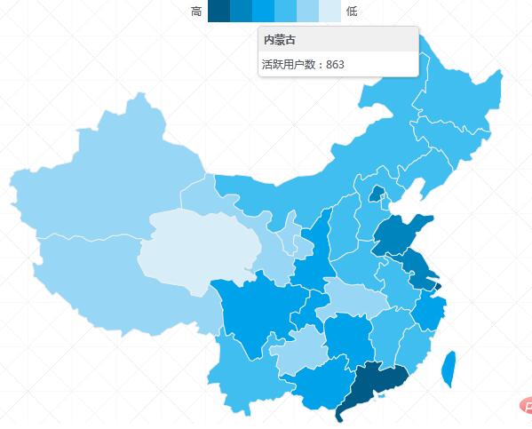 PHP+jQuery实现中国地图热点数据统计展示效果