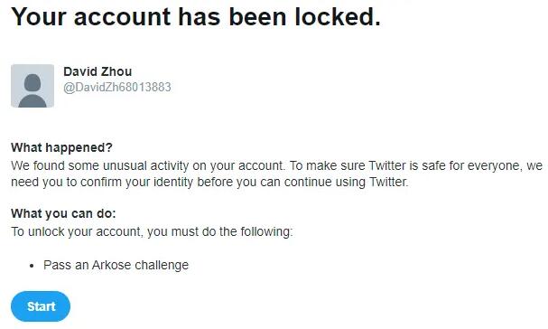 注册成功的推特账户主页